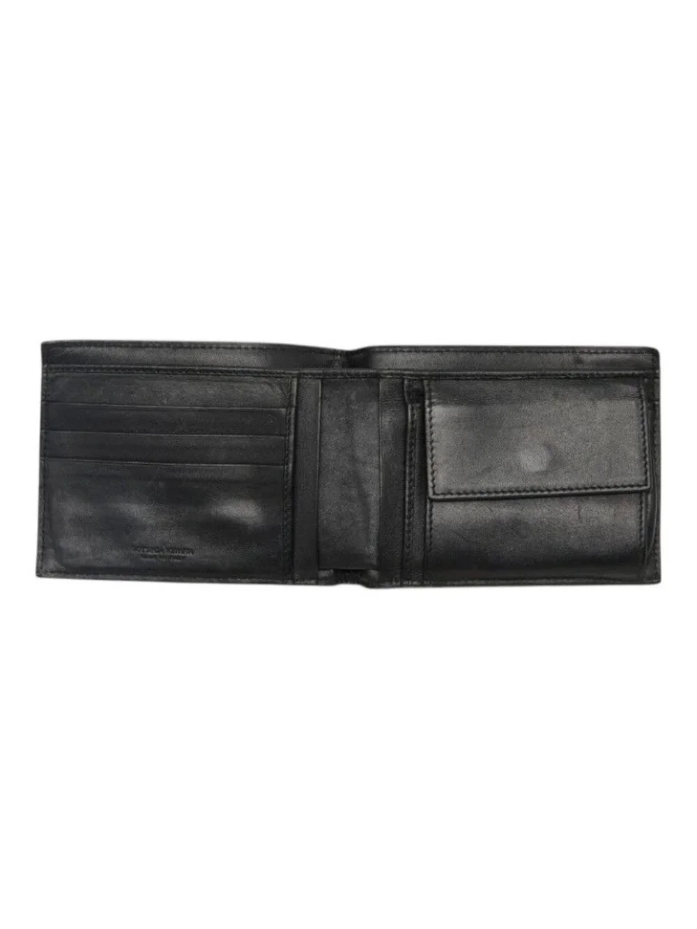 Bottega Veneta Intretchart Bifold Wallet Black Leather